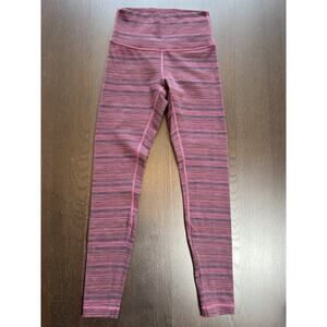Lululemon Wunder Under Leggings, Sz 4 Ankle - Burgundy Purple Maroon Pink
